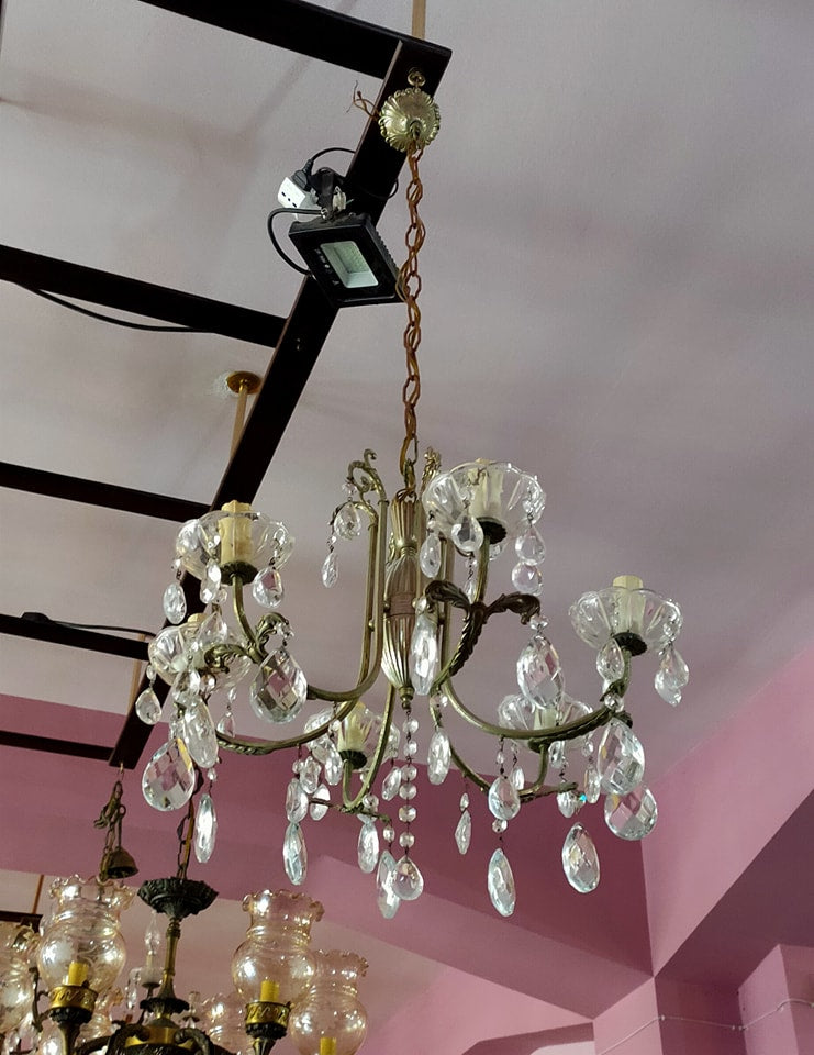 Lampadario Alpacca/gocce 6/l