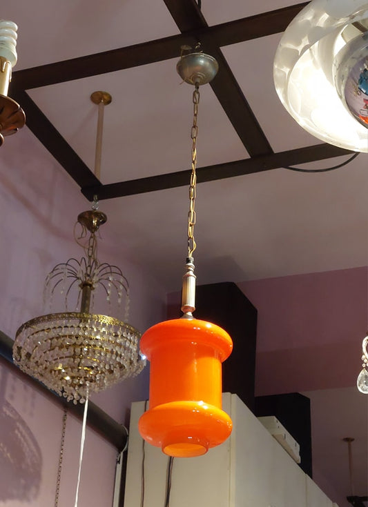 Lampadario Vetro Di Murano Incamiciato Anni '50 1/l