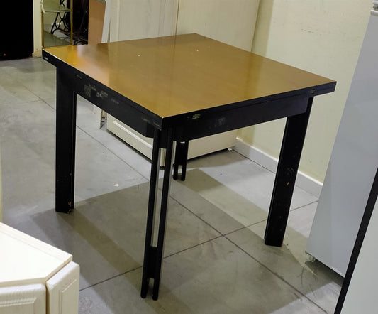 Tavolo A Libro Legno* Scuro Anni '60 Cm84x84/168x80h
