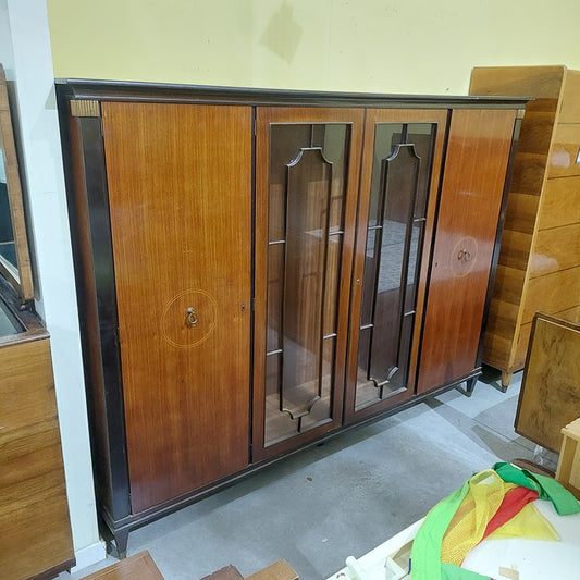 Vetrina Legno/vetro Anni '70 4/s Cm227x49x170h