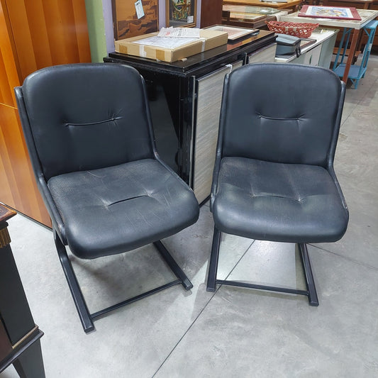 Sedia Da Ufficio In Pelle Nera