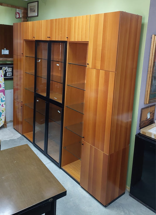 Parete Attrezzata Nera/ciliegio Cm272x40x228h