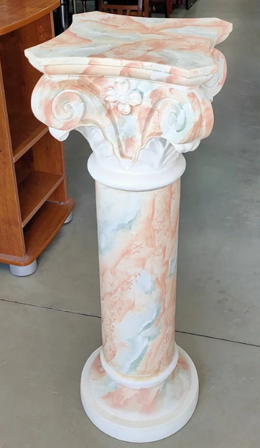 Colonnina Gesso Anticato Effetto Marmo Cm34x34x102h