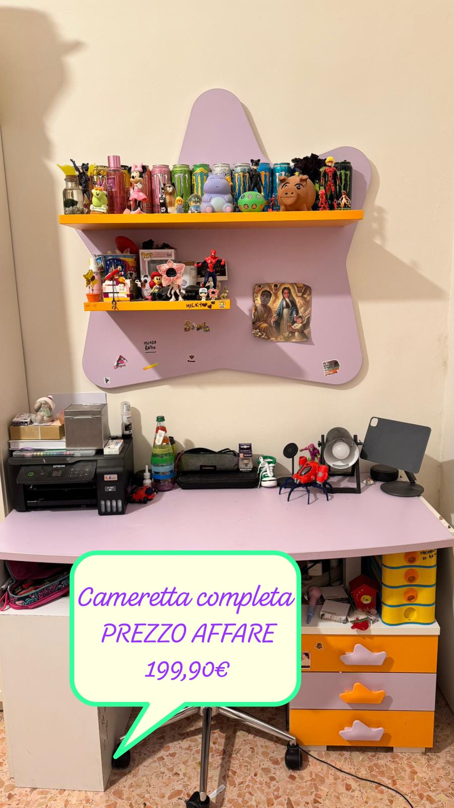 Cameretta Per Bambini 2 Letti Con Scrivania
