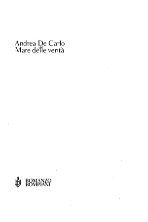 Mare Delle Verità - Andrea De Carlo