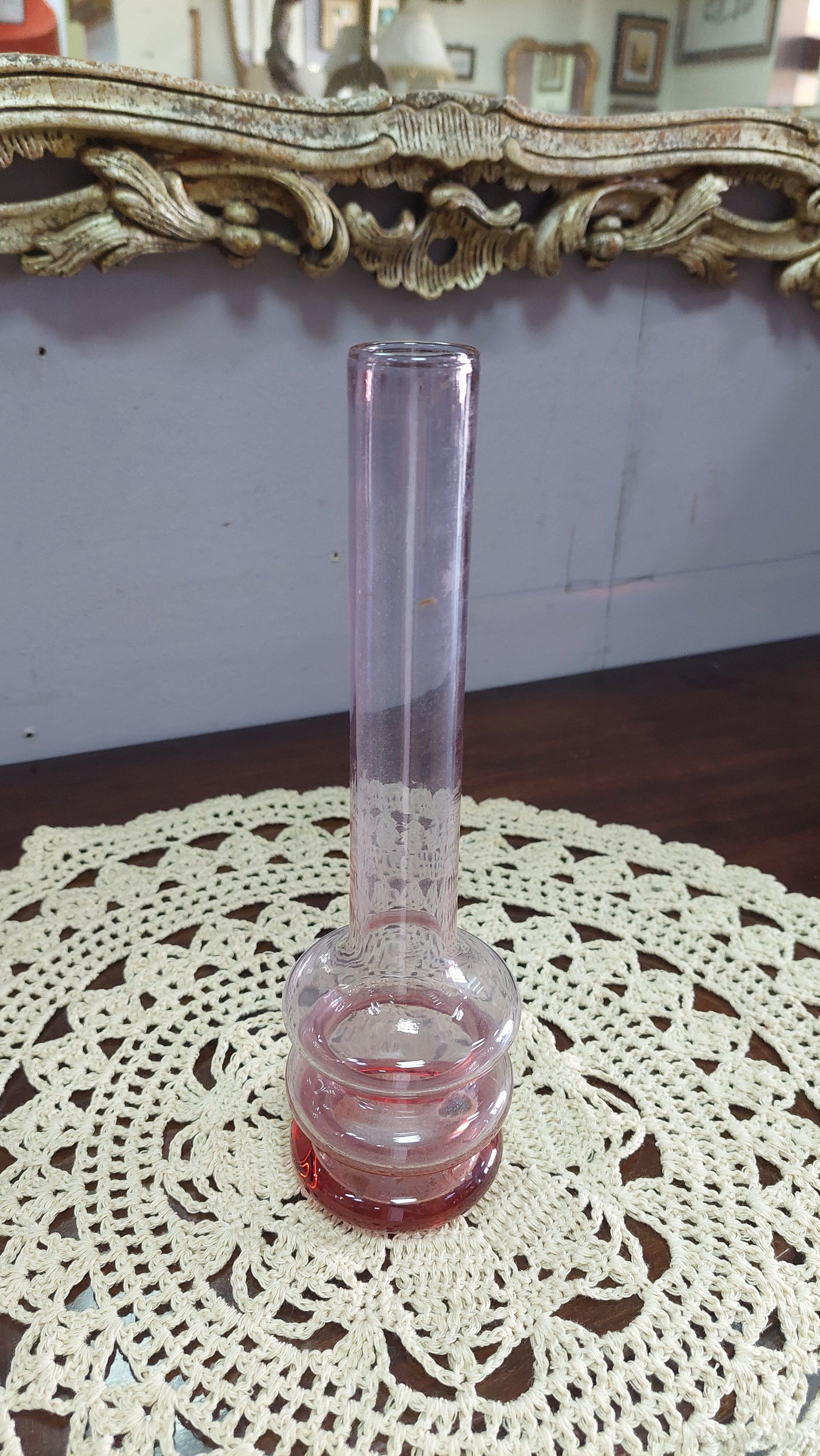 Vasetto Vetro Rosa Vintage