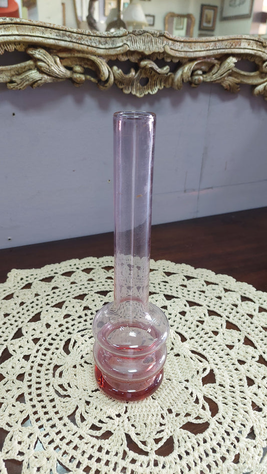 Vasetto Vetro Rosa Vintage