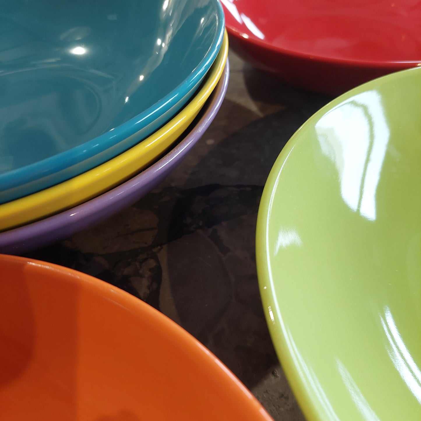 Set/6 Piatti Fondi Ceramica Excelsa Arcobaleno