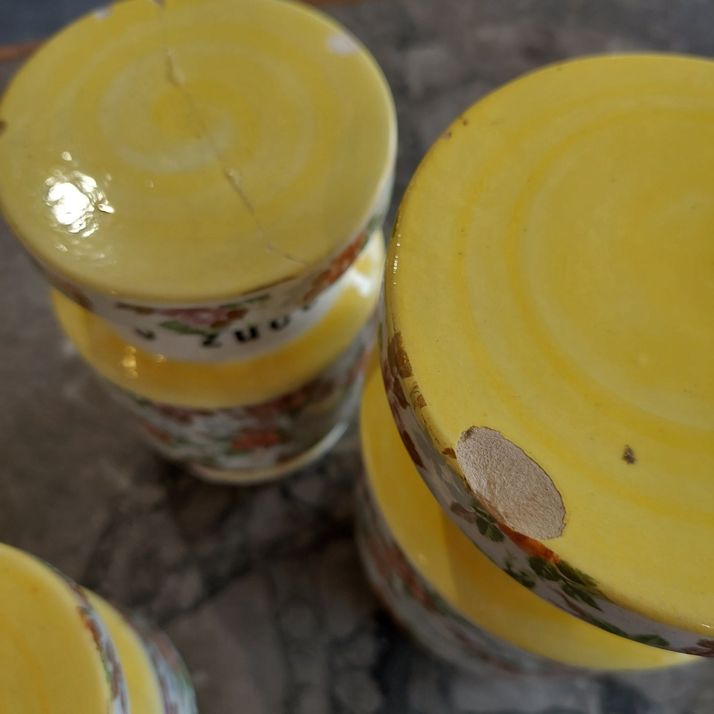 Set/4 Barattoli Da Cucina Ceramica * Vintage