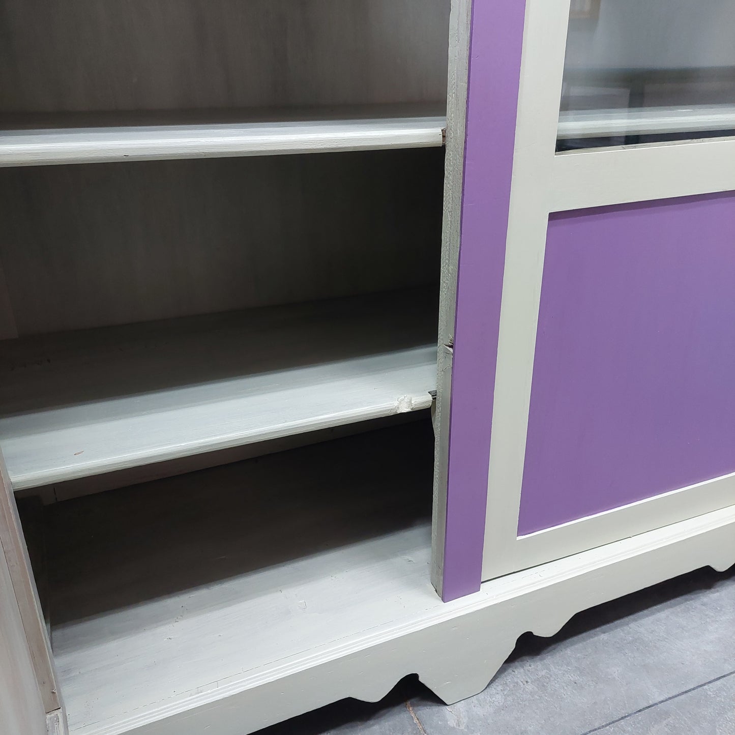 Vetrina Legno St.liberty Restyling Bicolore Cm183x52x186h