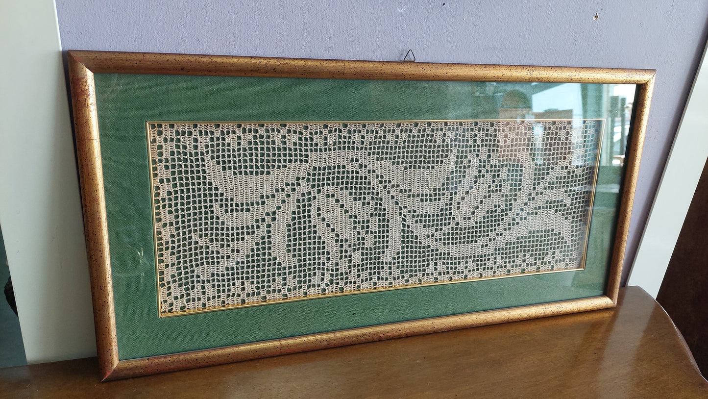Quadro Uncinetto Cornice Dorata