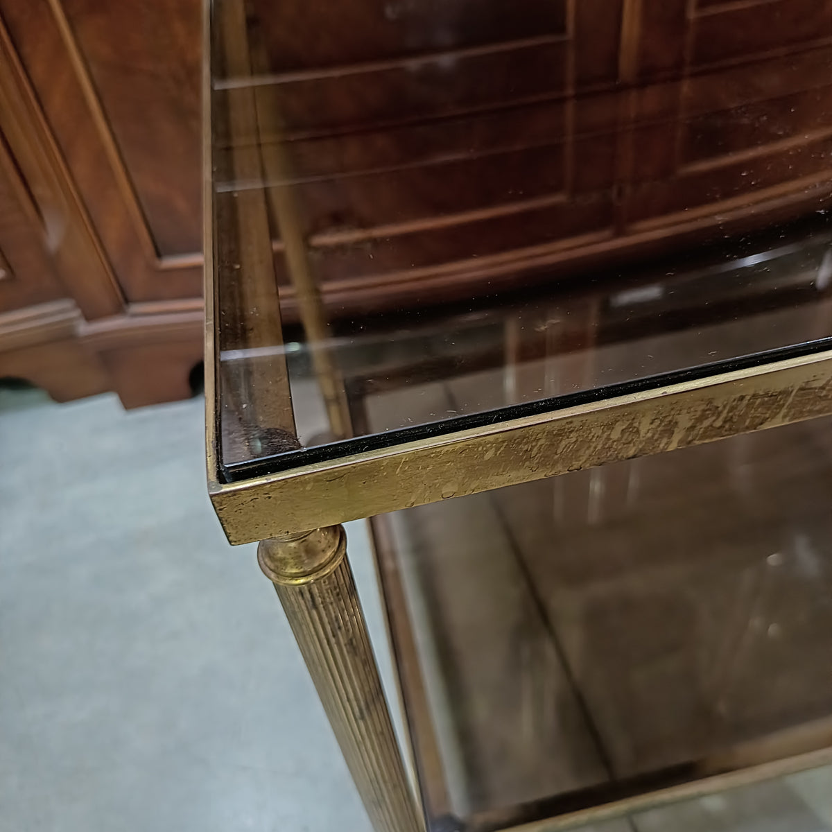 Carrello Ottone C/vetri Cm70x45x49