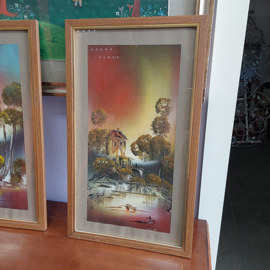Quadro Cinese Paesaggio Con Lago Cm36x61