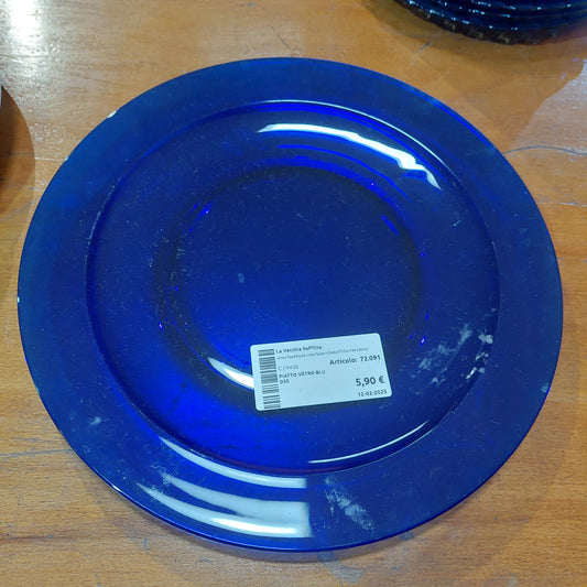 Piatto Vetro Blu D30