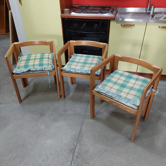 Sedia Frassino Imbottita Anni 60