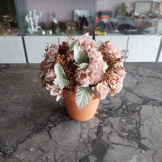 Vasetto Terracotta Con Roselline Cm17h