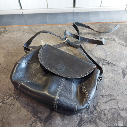 Borsetta* In Pelle Nera Farfalla Vintage