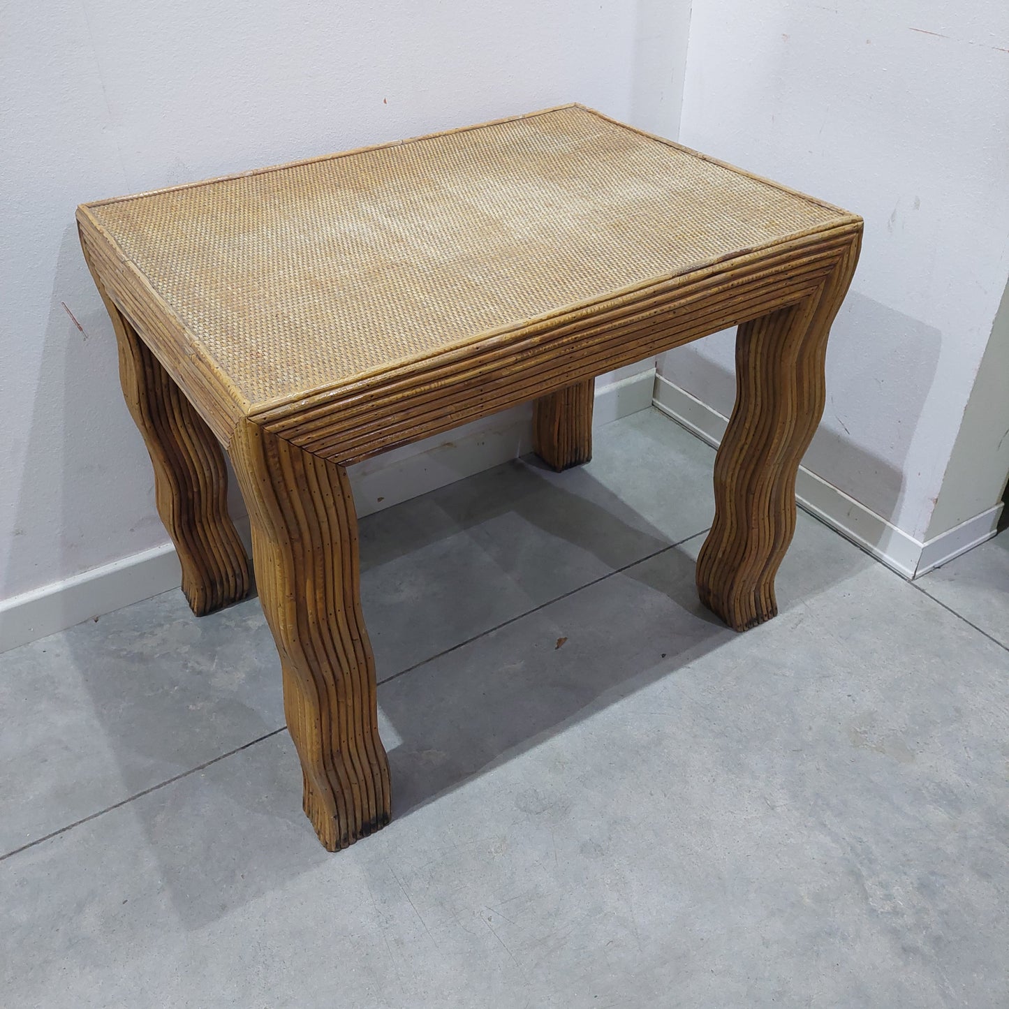 Tavolino Bambu' / Rattan Vintage Cm80x60x67h