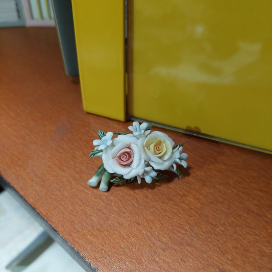 Spilla Fiori Porcellana* Capodimonte Vintage