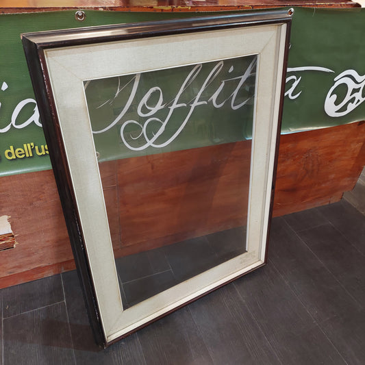Cornice Legno Scuro Con Passpartout E Vetro Cm69x89