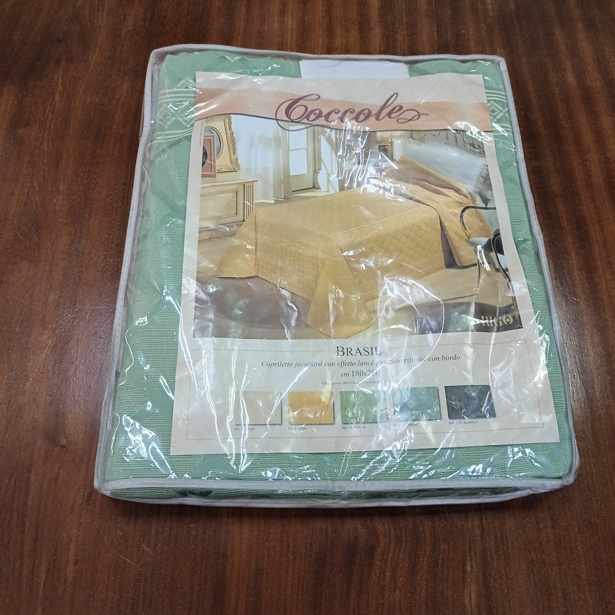 Copriletto Jaquard Verde Cm 180x260