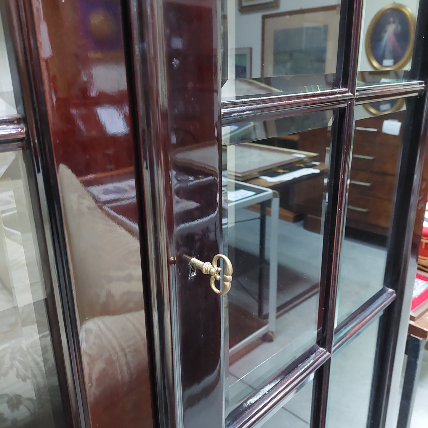 Vetrina Mogano Stile Inglese Cm128x51x220h