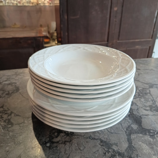 Set/12 Piatti Porcellana Bianca Galvani (5piani/5fondi/2ovali)