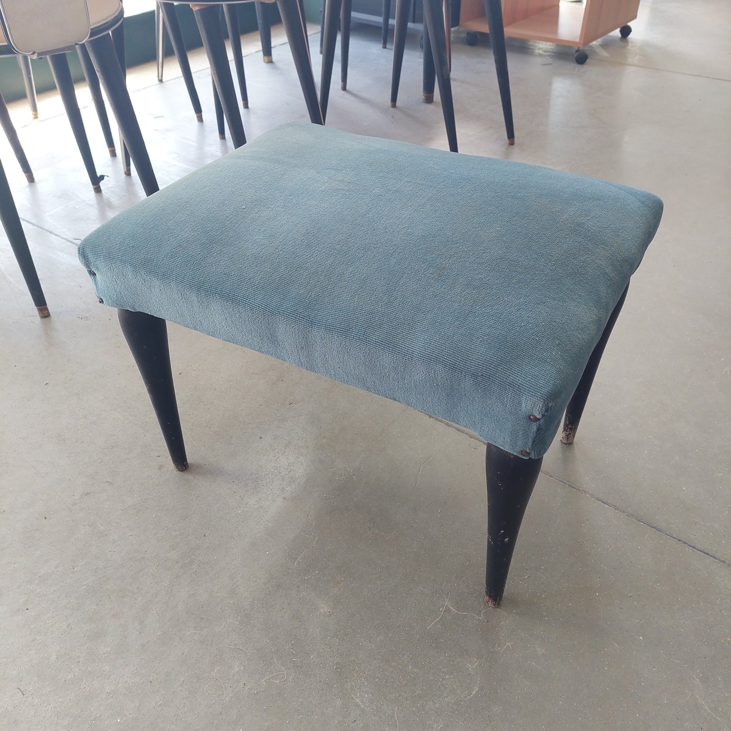 Pouf Legno * / Tessuto Anni 60 Cm50x40x40h