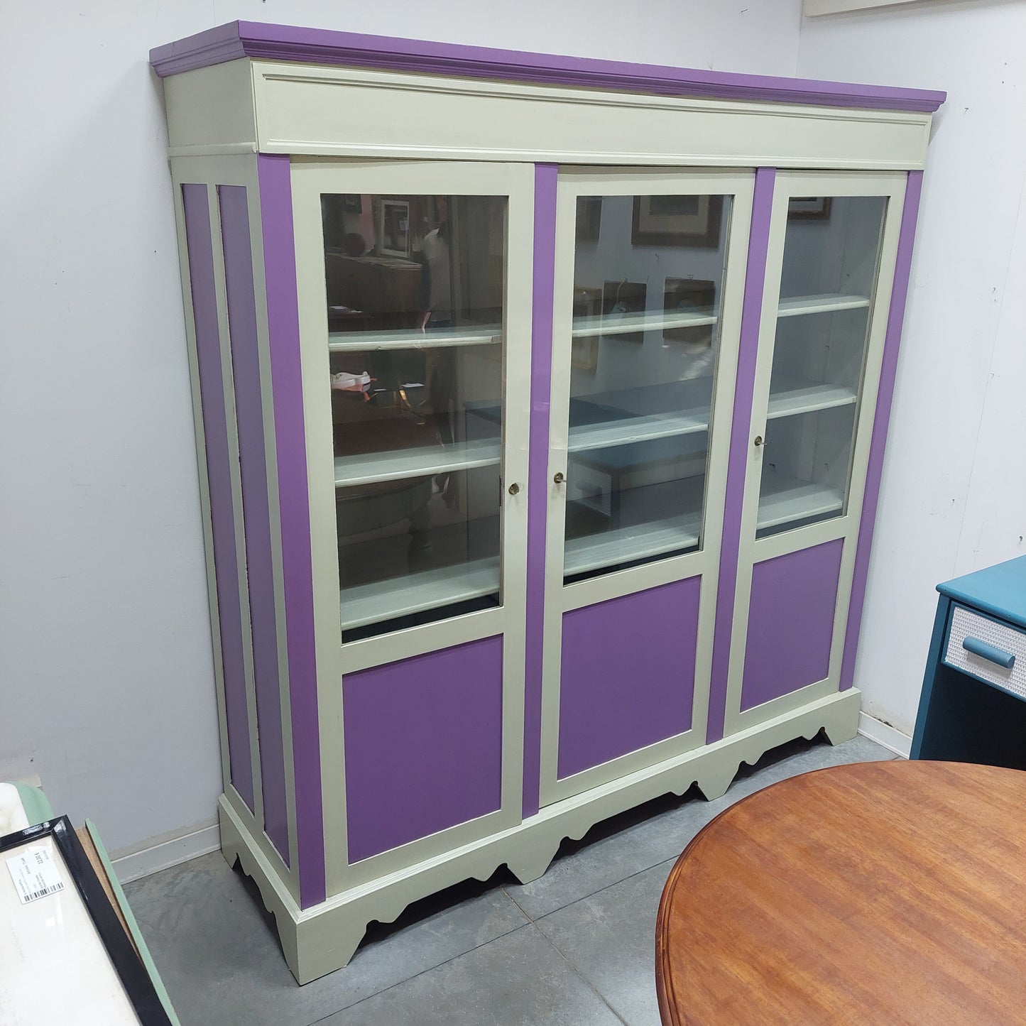 Vetrina Legno St.liberty Restyling Bicolore Cm183x52x186h