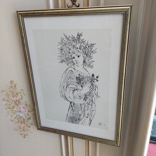 Quadro Litografia Corrado Cagli "proserpina" Cm44x60