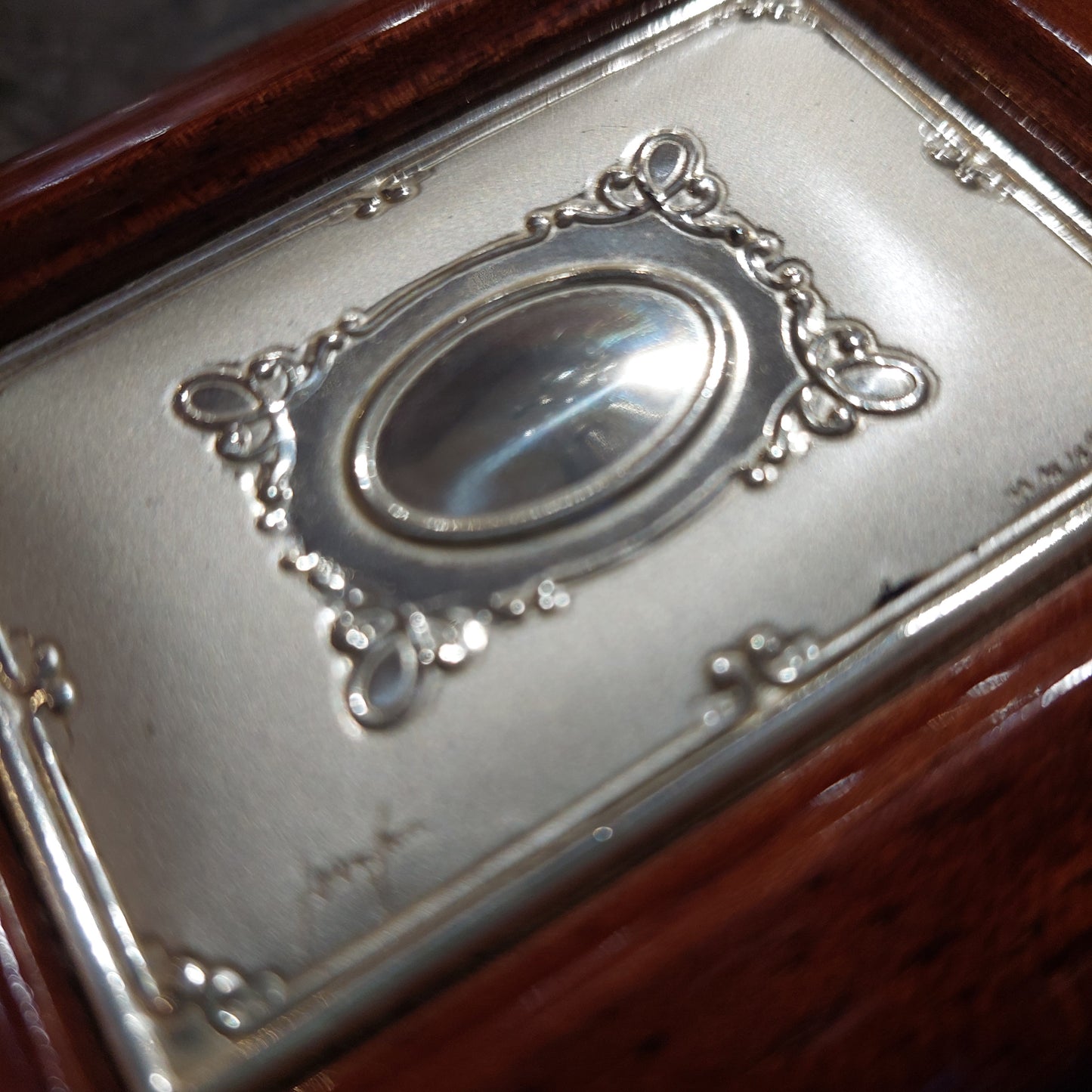Scatolina Legno/argento Cm10,5x8,5x4h