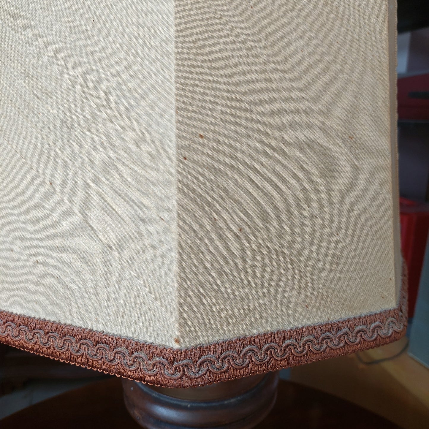 Lume Legno Paralume Beige 1 Luce H87cm