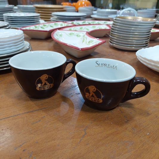 Set/2 Tazze Caffèlatte Miscela D'oro Ceramica Vintage