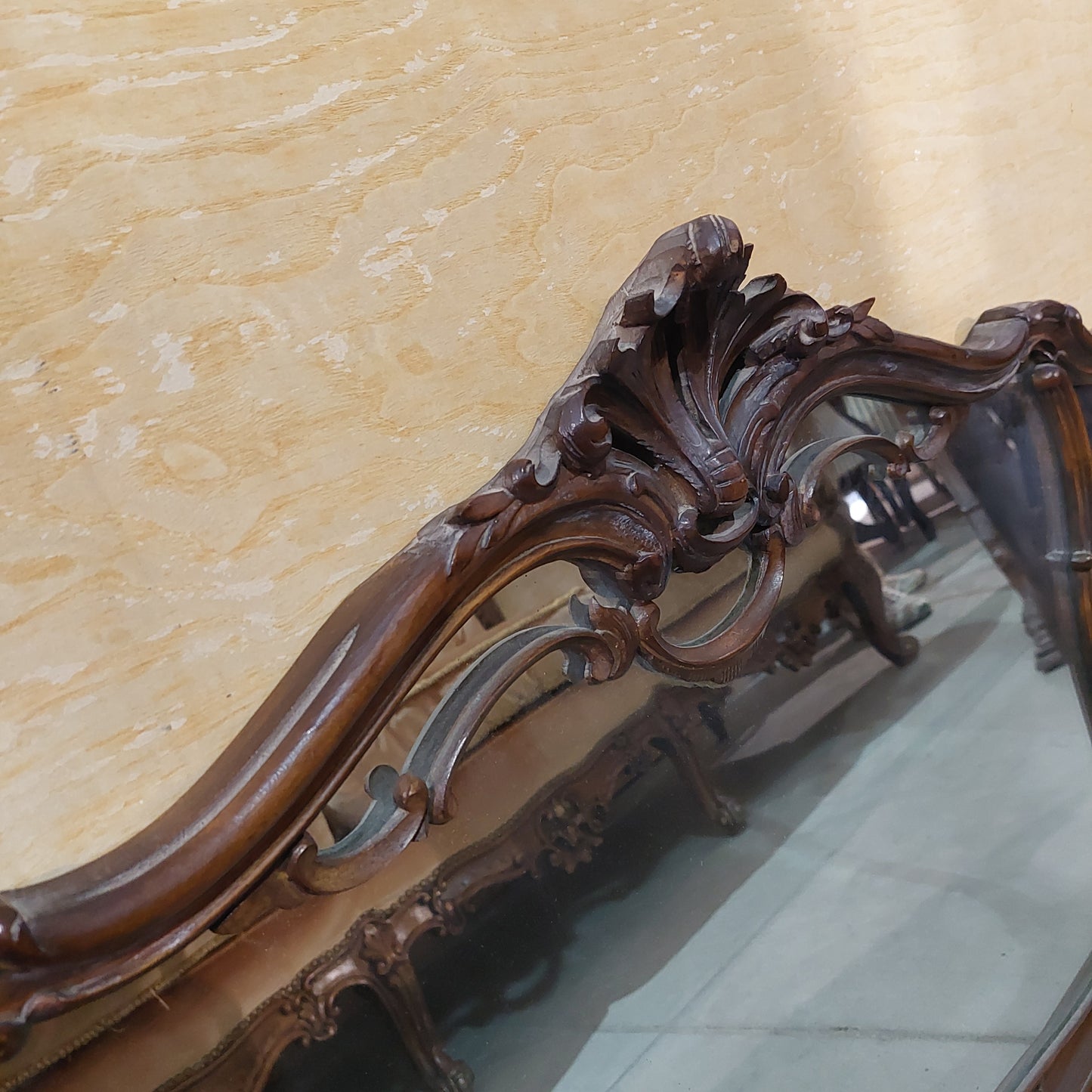 Specchio Da Appoggio Legno St. Barocco Cm186,5x60