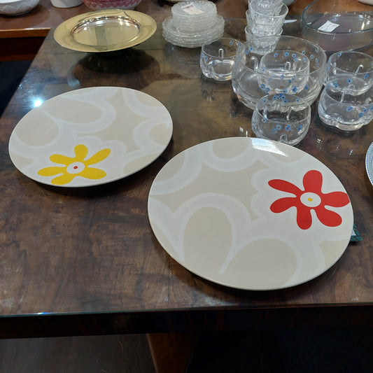 Set/2 Piatti Da Portata Porcellana Flores D31