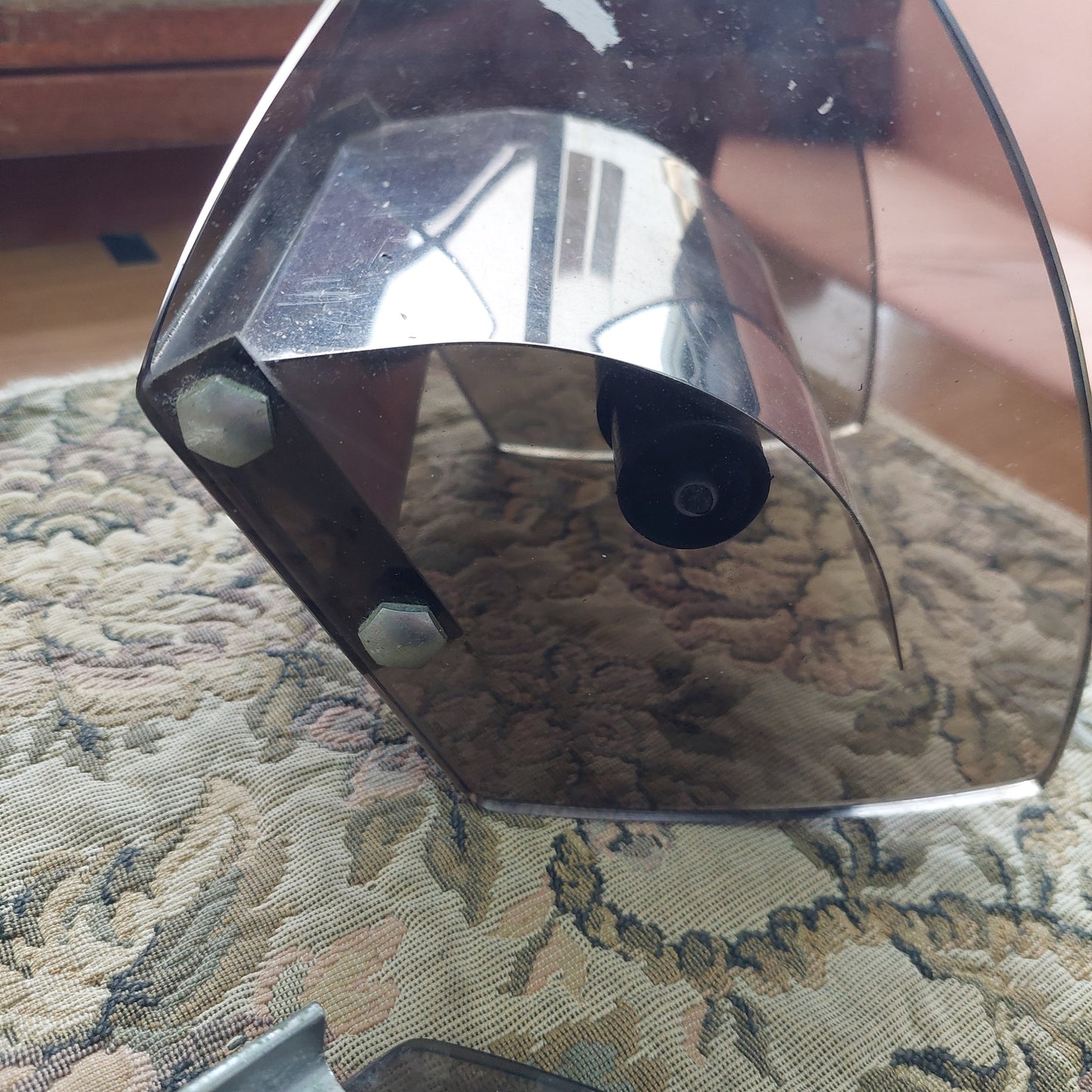 Set/2 Pezzi Per Bagno Vetro Fumè Anni 70
