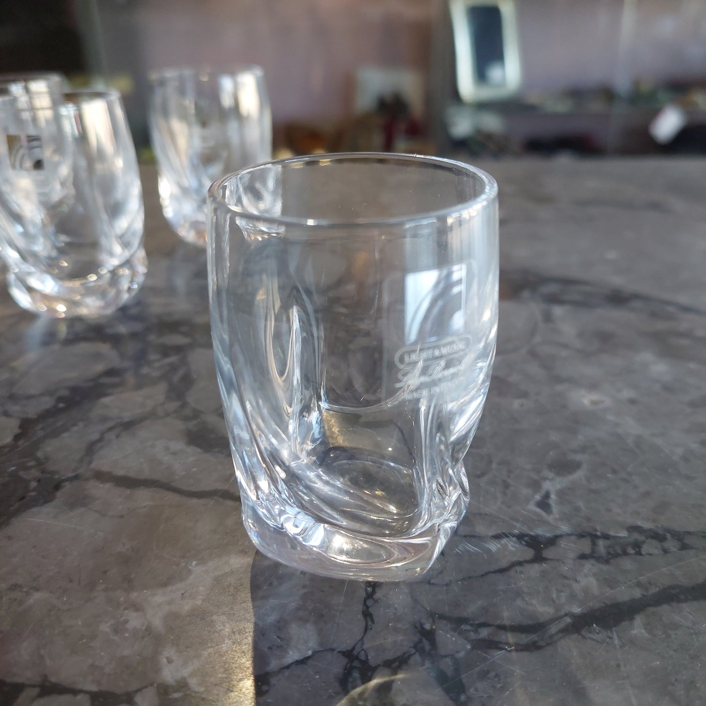 Set/4 Bicchierini Liquore Vetro Luigi Bormioli Light E Music