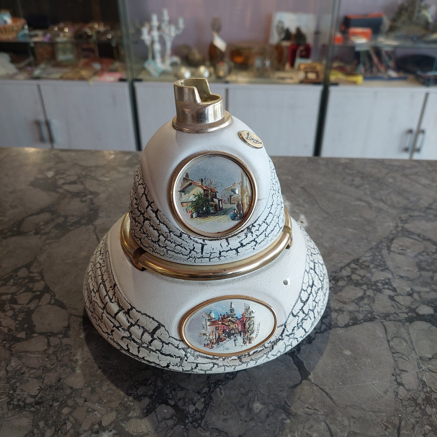 Set/ Posacenere + Porta Accendino Ceramica Vintage
