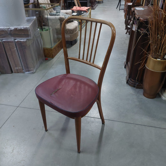 Sedia Legno*/sky Bordeaux Anni '60