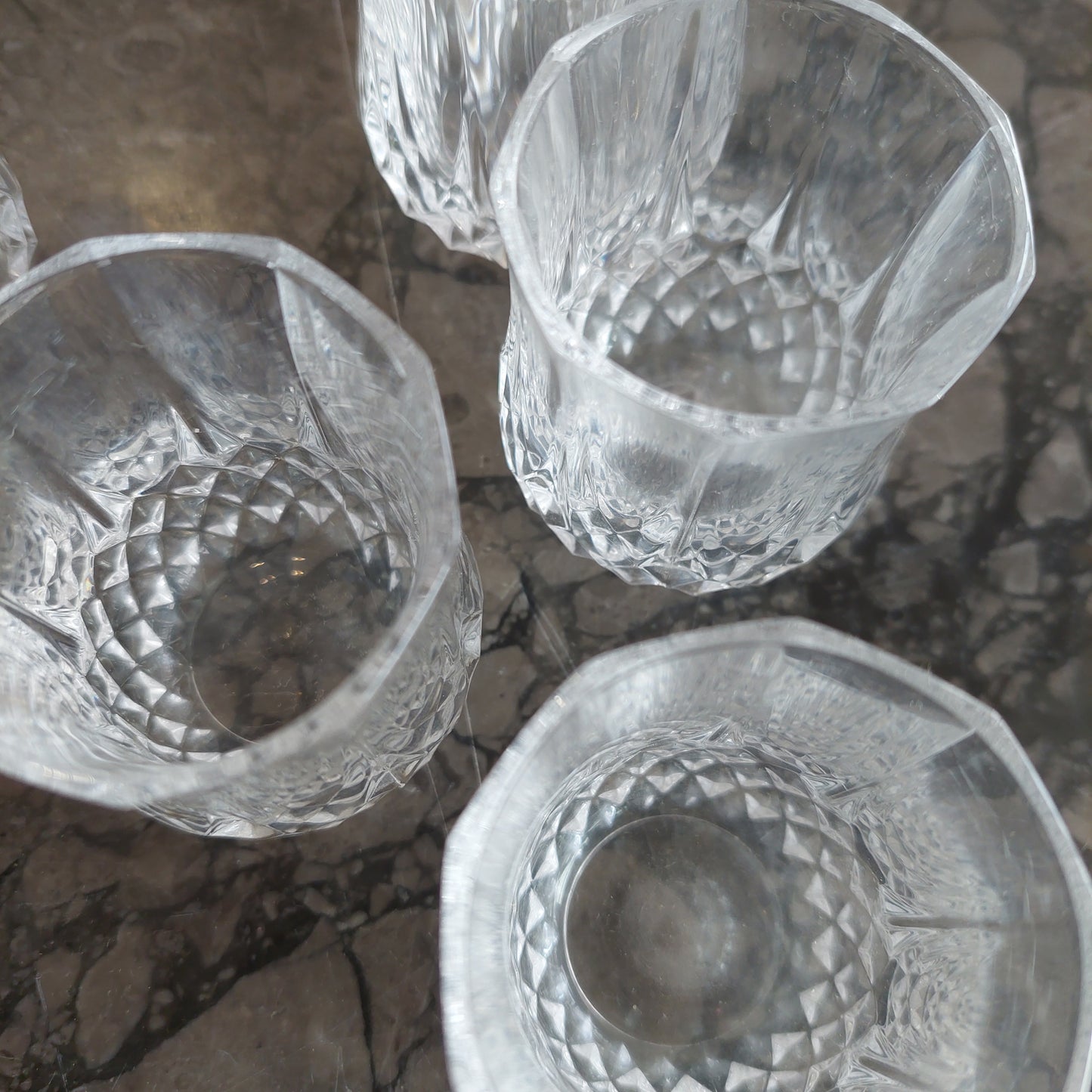 Set/5 Bicchierini Liquore Vetro Molato