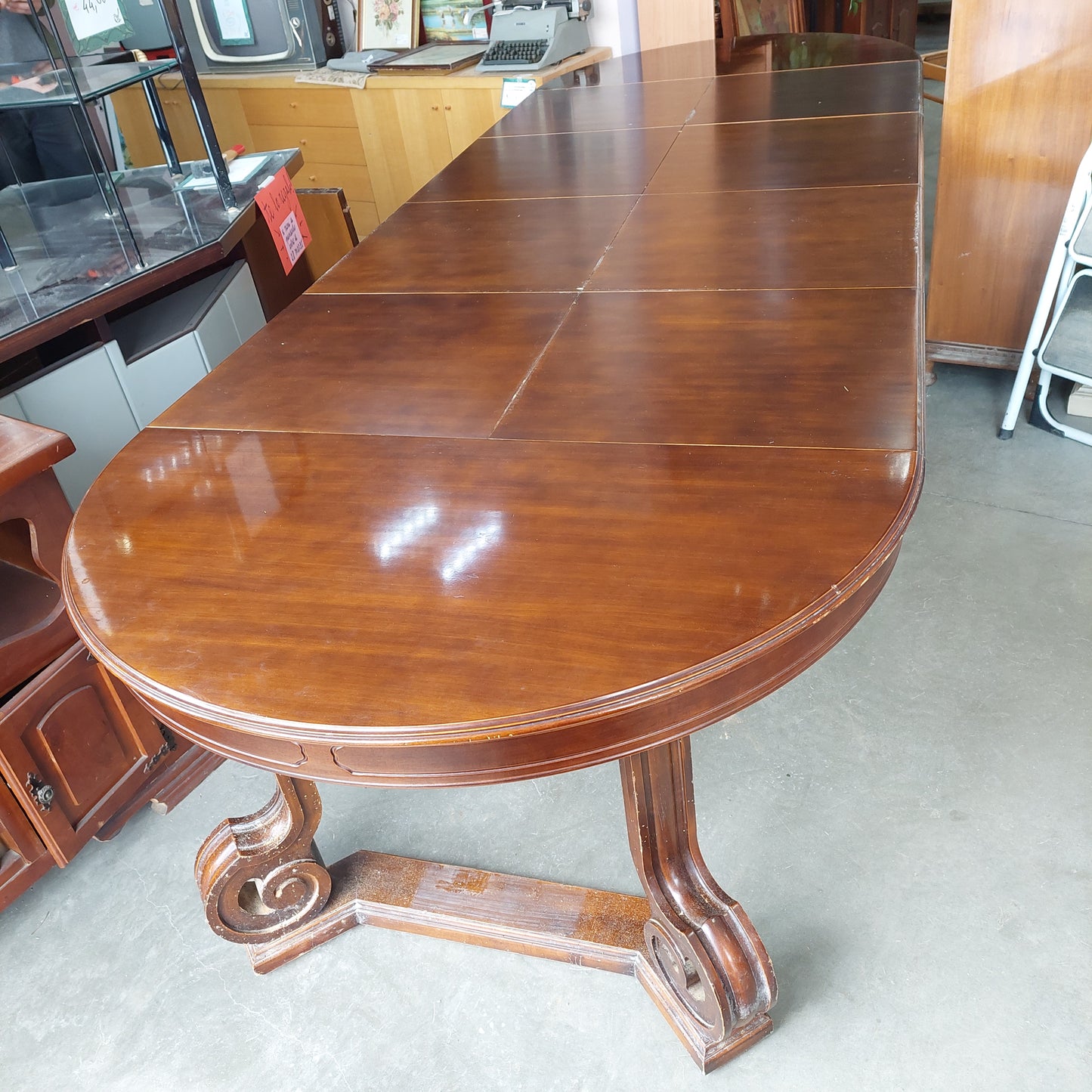 Tavolo Legno * Tondo All. Anni 60 D120/400x75h
