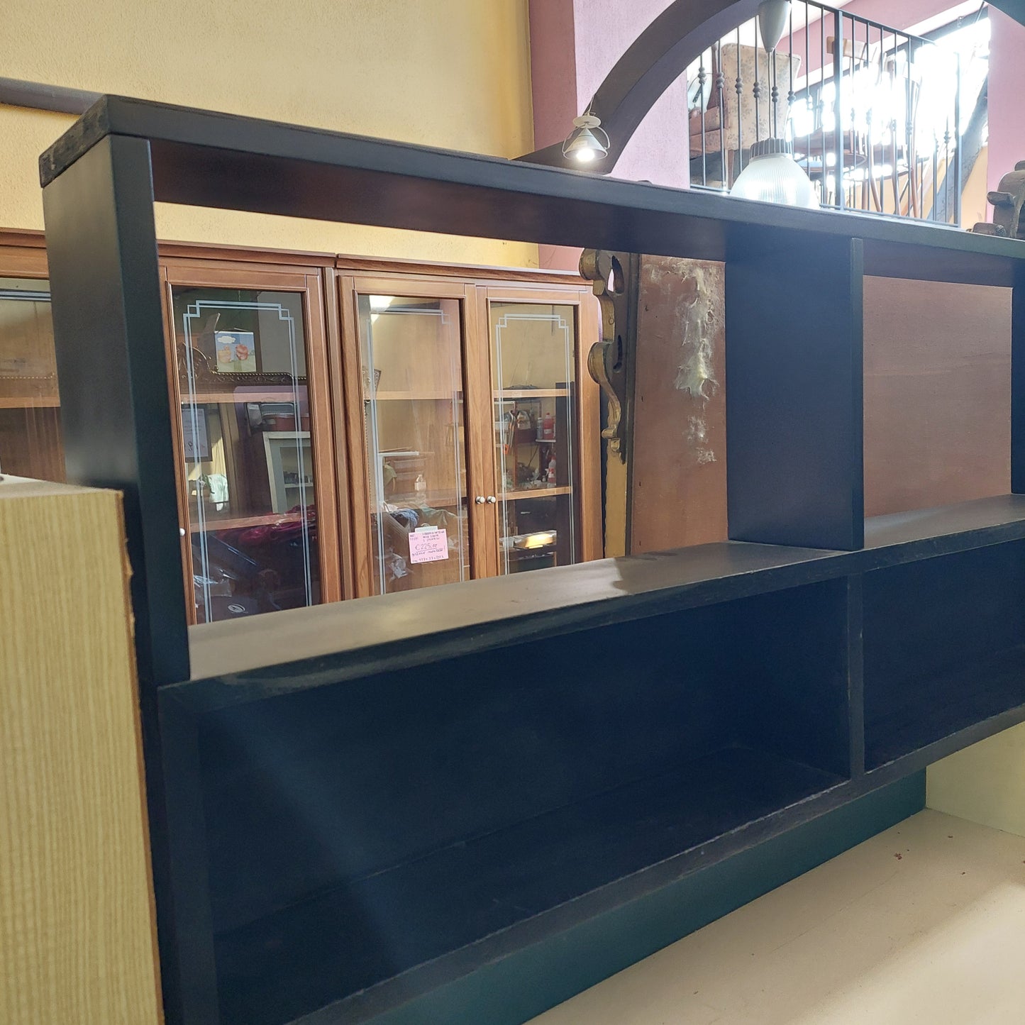 Scaffale Legno Nero Cm190x15x54h