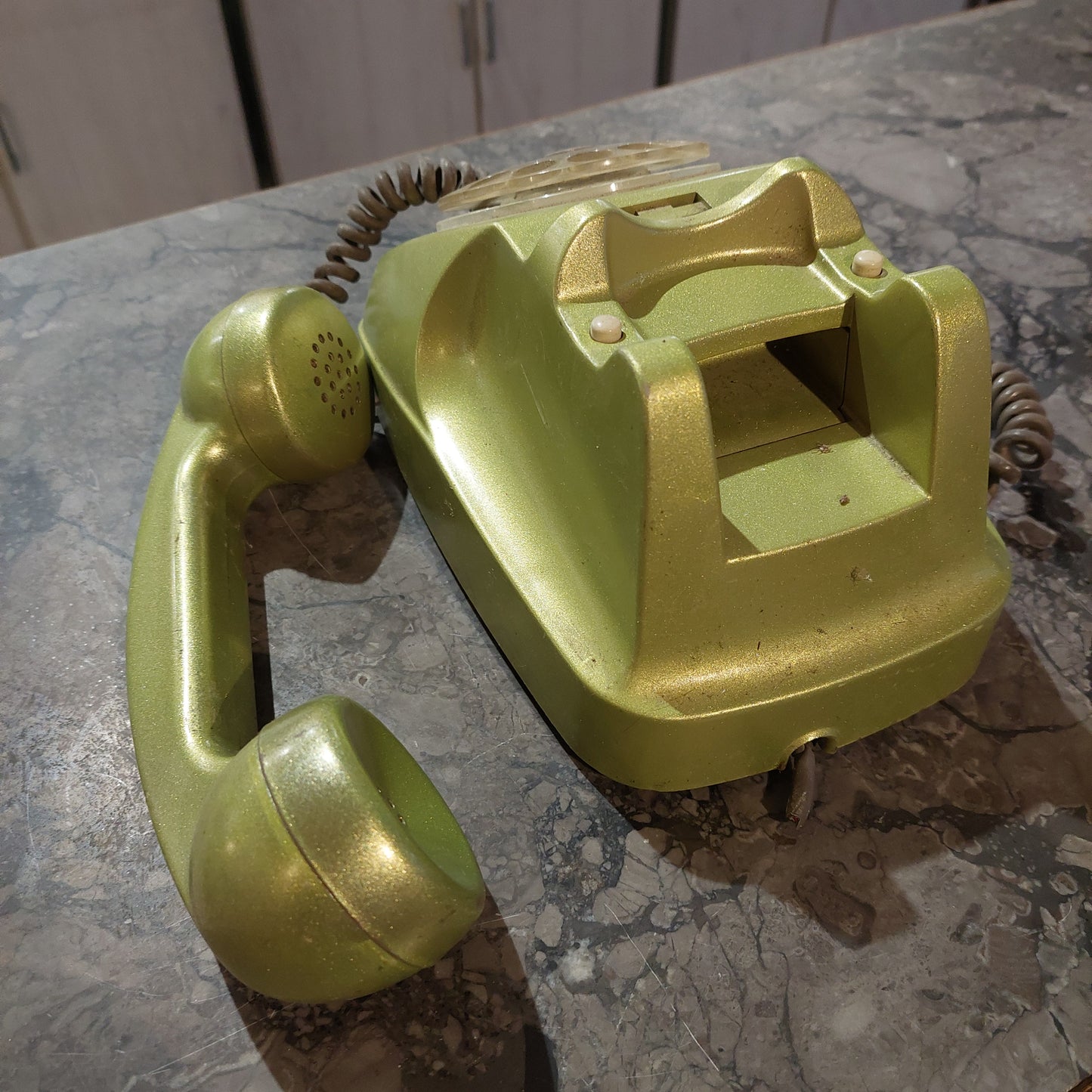 Telefono A Disco Sip Vintage Verde Metallizzato *