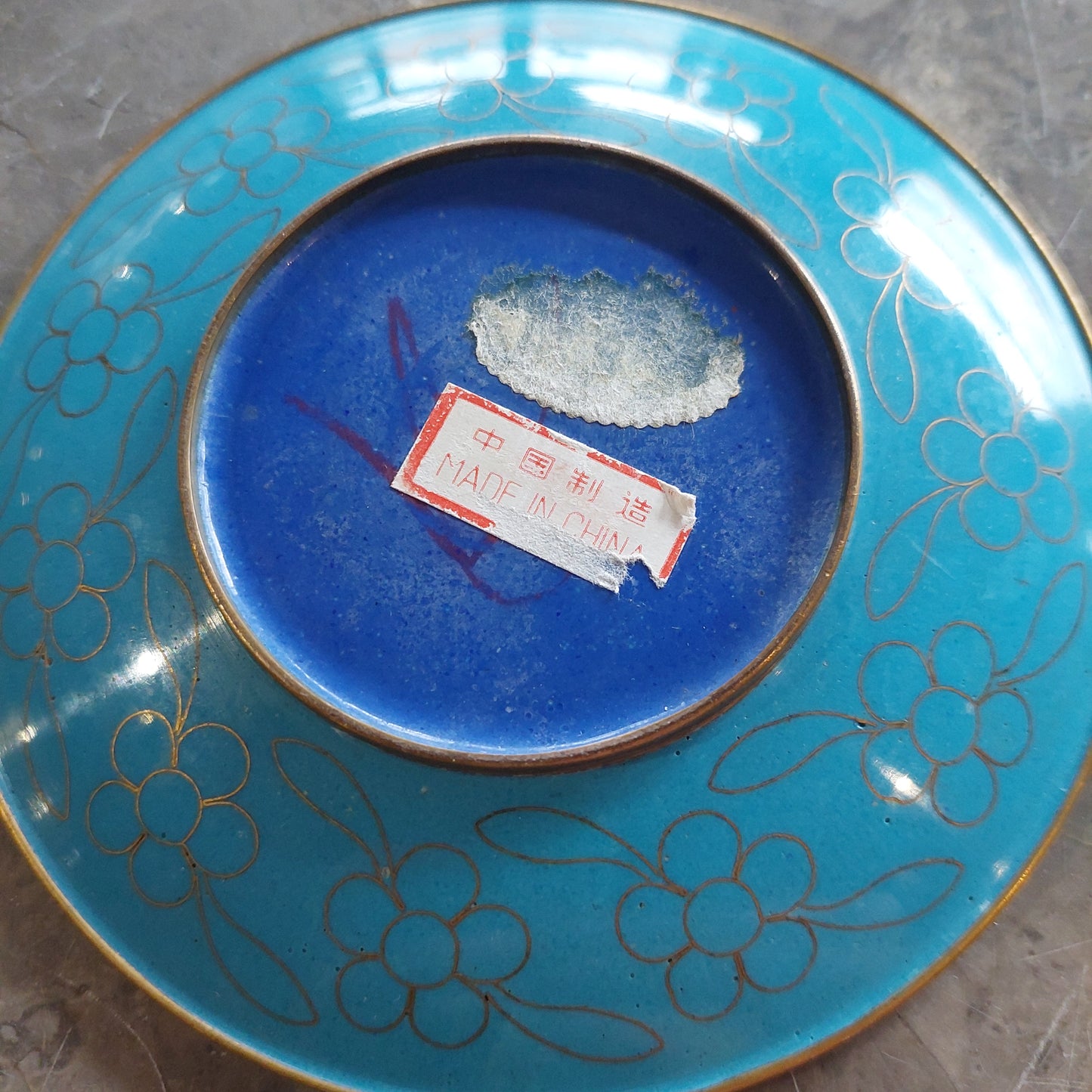 Piattino Cloisonne Decoro Fiori D12,5