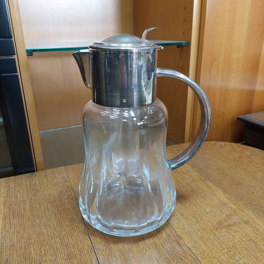 Caraffa Con Portaghiaccio Cristallo/silver Plated