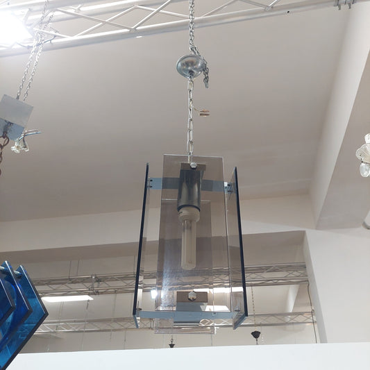 Lampadario Vetro Fumè Anni 60 / 70 1 Luce