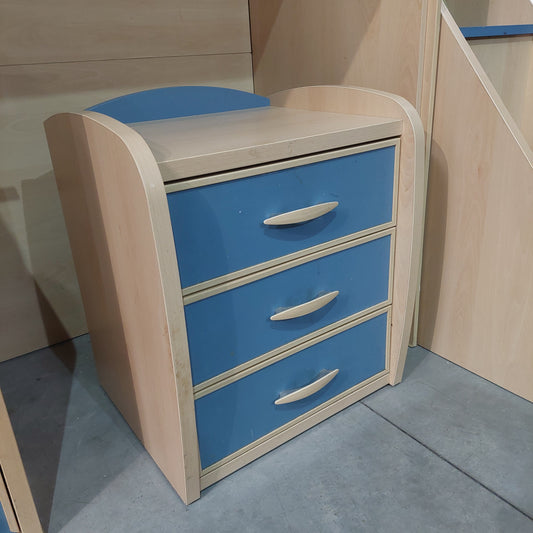 Comodino Blu "moretti" 3/c Cm51x41x60h