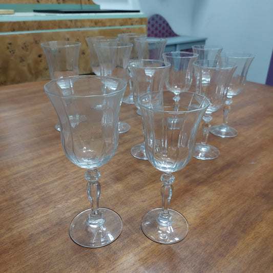 Set/12 Calici Vetro Sfaccettato (6 Acqua + 6 Vino)