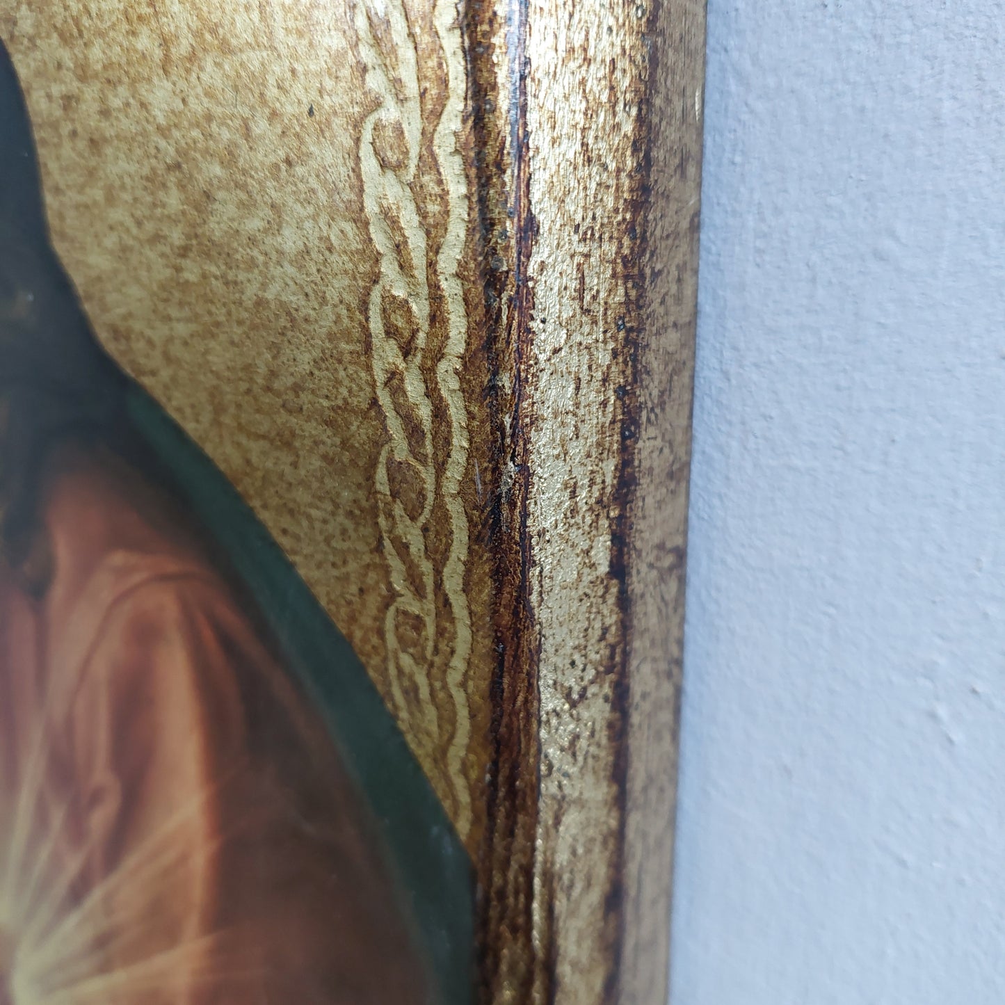 Quadro Icona Sacro Cuore Di Gesù Su Legno Cm26x36