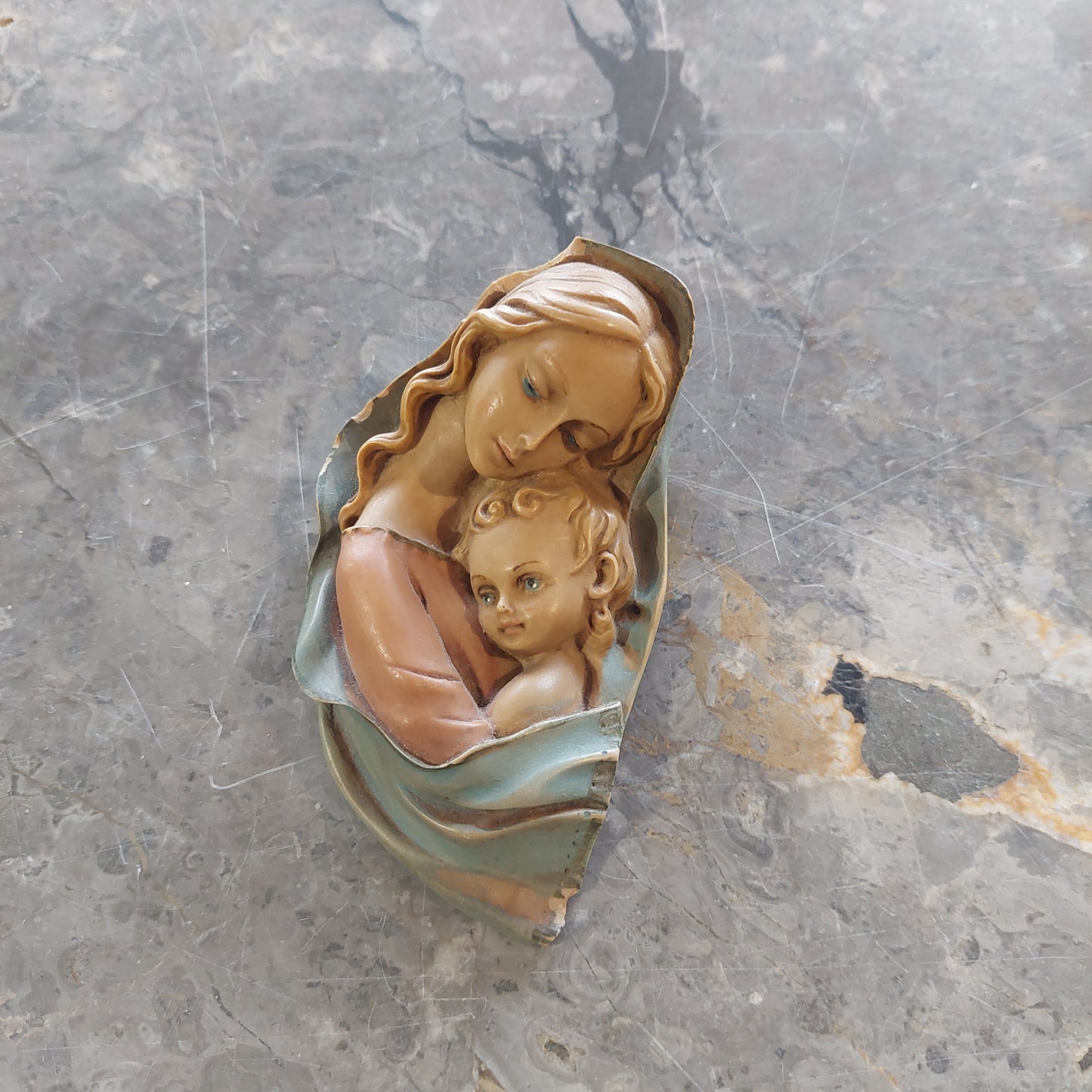 Capezzale* Madonna Con Bambino Vintage Cm11x6